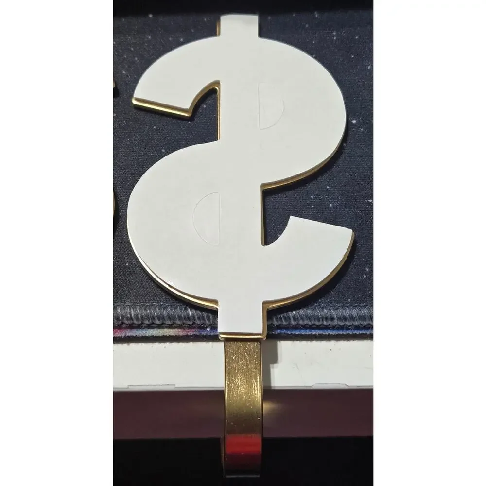 Brushed Gold Dollar Sign Wall Hooks Set of 4 Modern Decorative Hangers